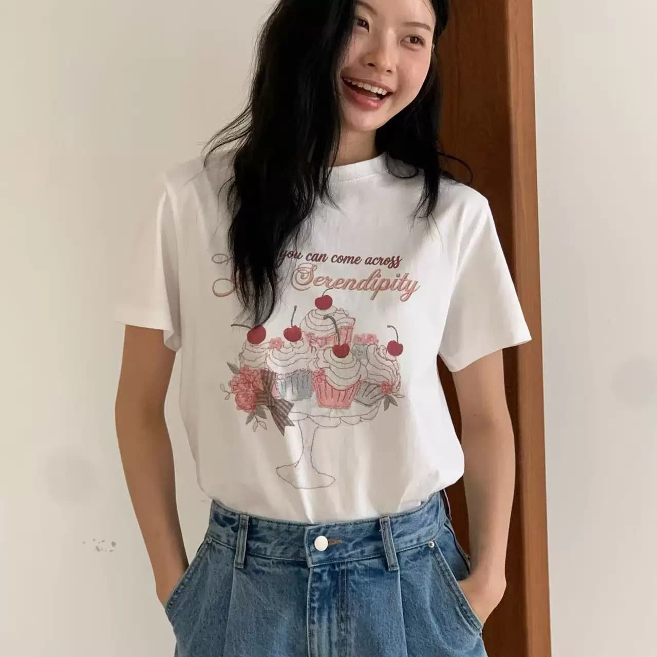 한 부서 새로운 수 있습니다. 달콤한 수 있습니다. 짭짤한 느긋한 바람 루즈핏 디자인 센스 다용도 맨위 상세 이미지 1