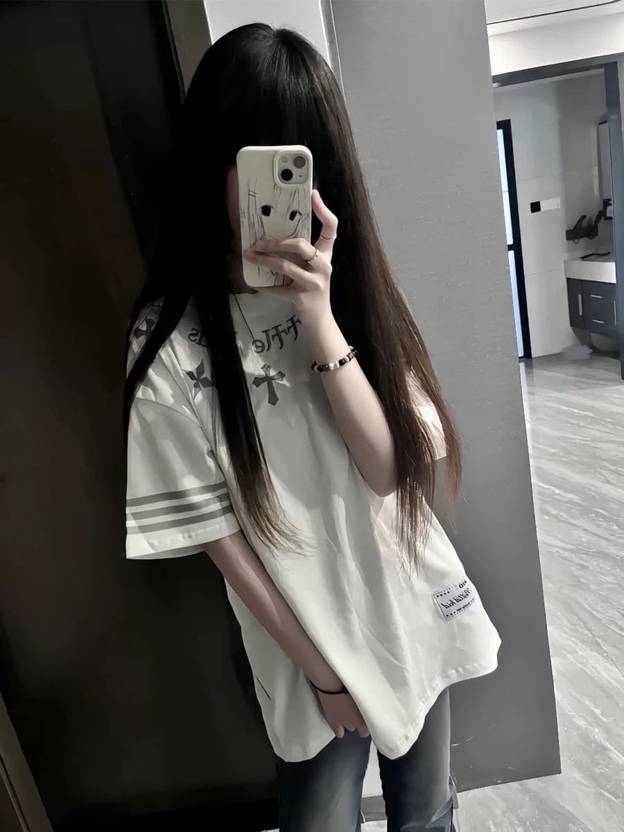 좋은 품질 전체 자수 네리 가게 천 주문 표준 19 지점 220 그램 순면 반팔 티셔츠 상세 이미지 3