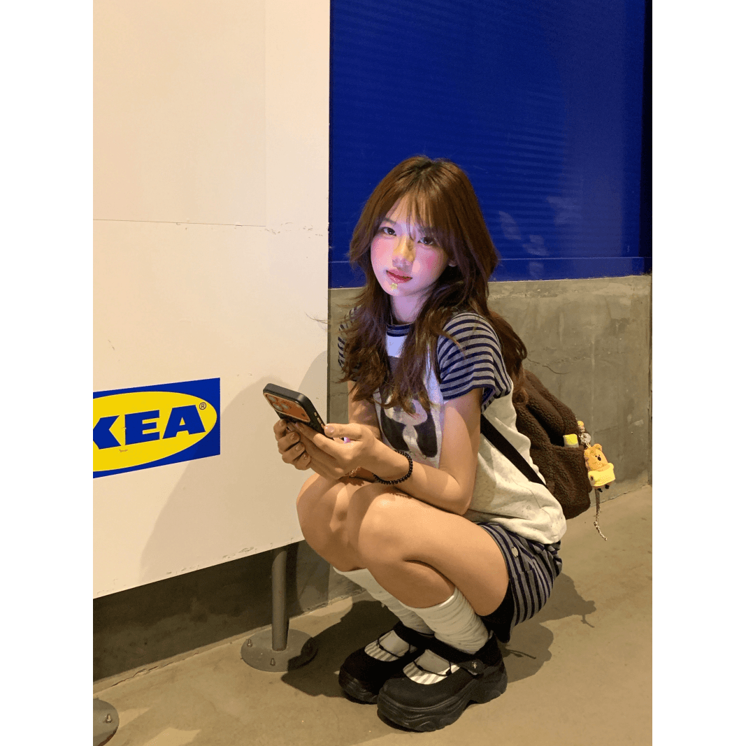220 그램 92 면 8 암모니아 Lun 컬러 짜임 스트라이프 원본 것 패치워크 색상 반팔 티셔츠 이미지 5