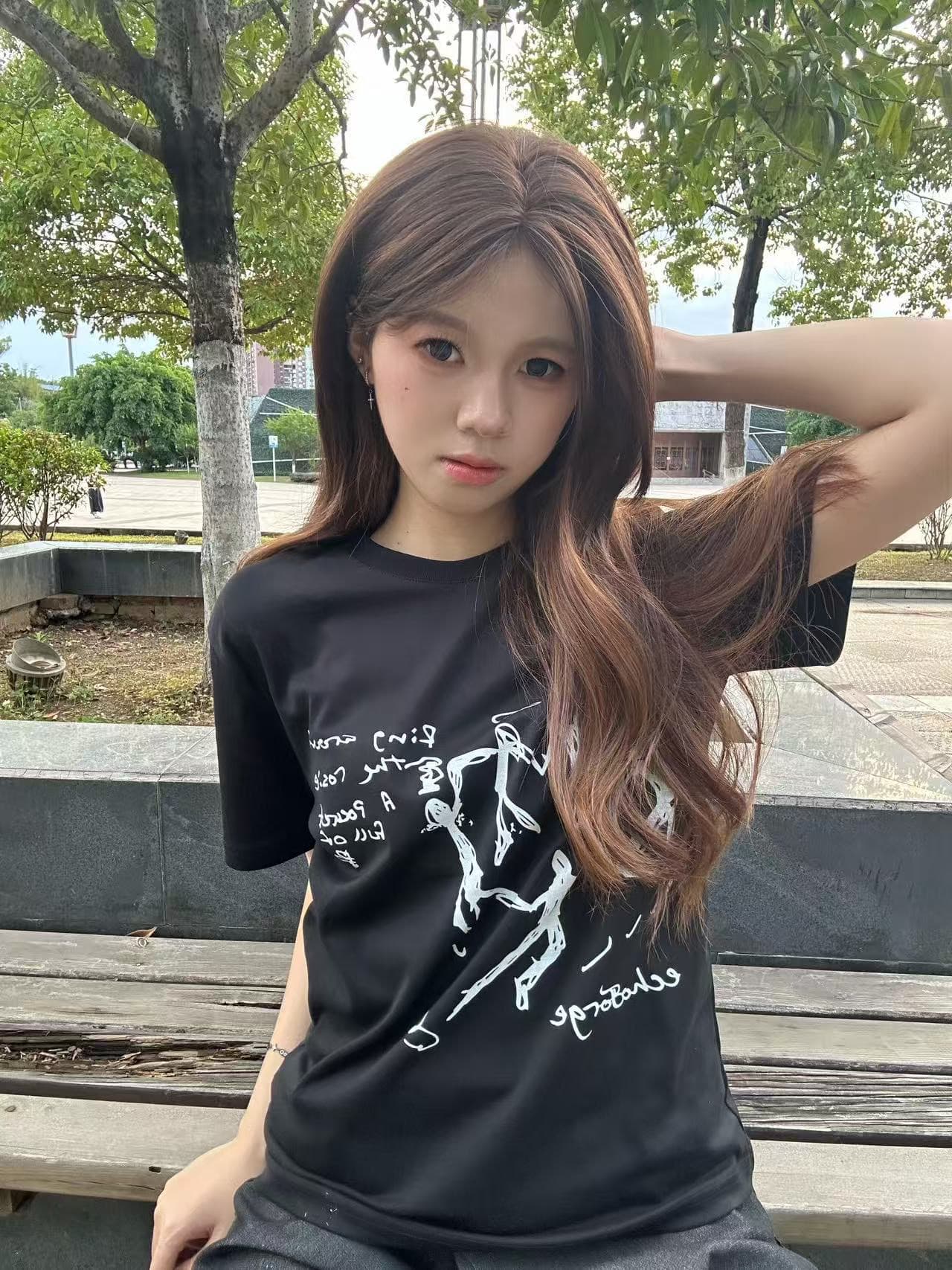 한 부서 새로운 수 있습니다. 달콤한 수 있습니다. 짭짤한 느긋한 바람 루즈핏 디자인 센스 다용도 맨위 상세 이미지 1