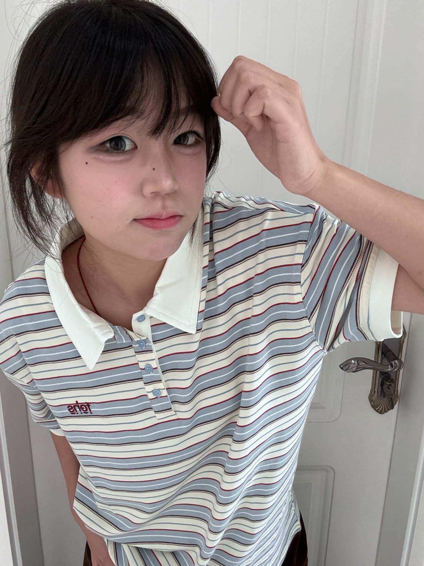 원본 패치워크 자수 네리 가게 천 19 지점 220 그램 순면 반팔 티셔츠 상세 이미지 4