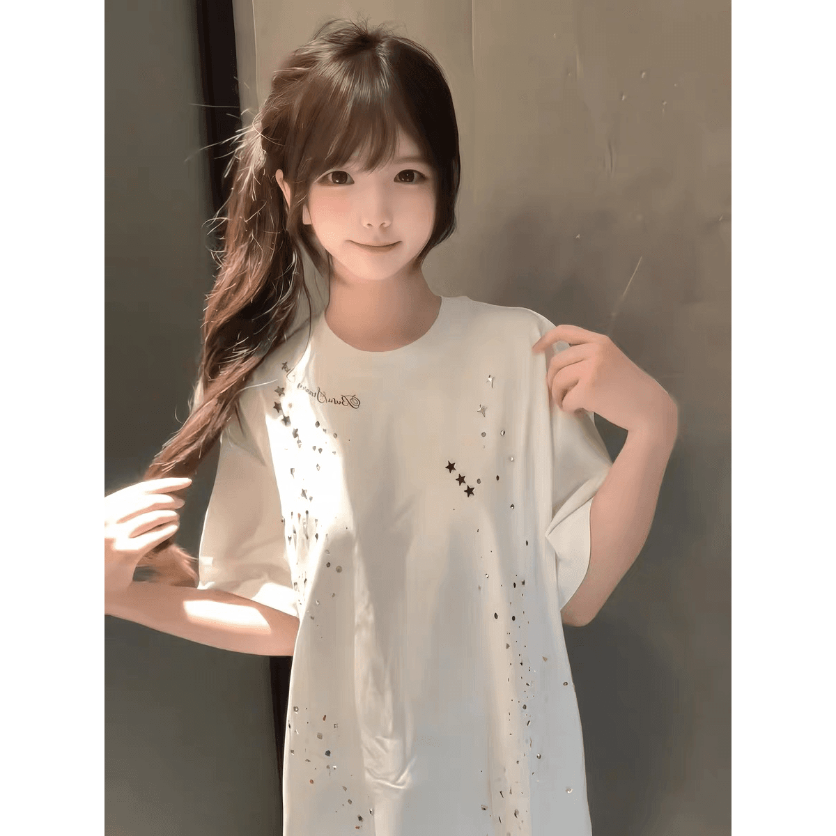 원본 명중 에디션 핫픽스 공예 프린트 19 지점 220 그램 순면 반팔 티셔츠 이미지 5