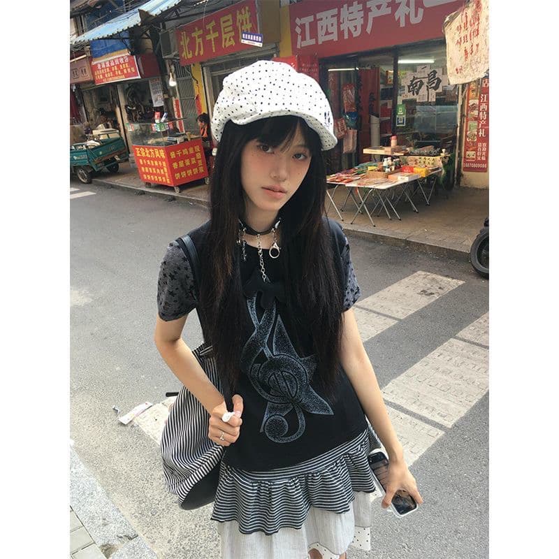 40 순면 프린트 전체 조각 다림질 이후 패키지 칼라 원본 솜씨 반팔 티셔츠 이미지 4