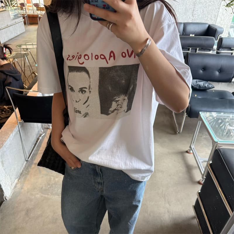 한 부서 새로운 수 있습니다. 달콤한 수 있습니다. 짭짤한 느긋한 바람 루즈핏 디자인 센스 다용도 맨위 상세 이미지 2