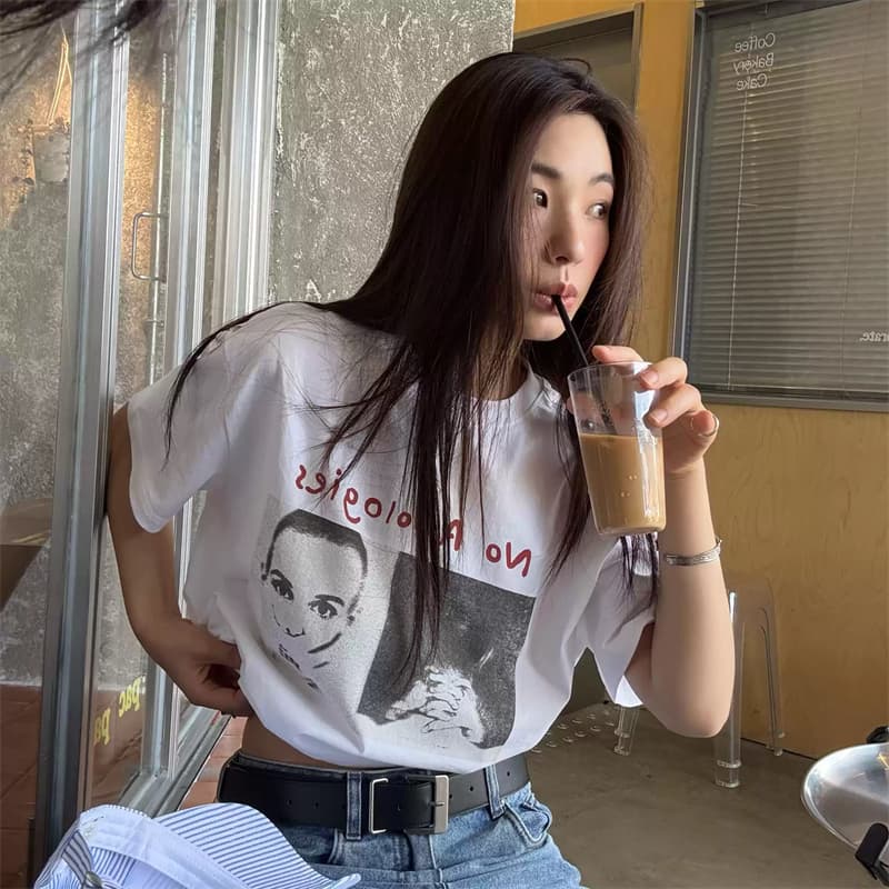한 부서 새로운 수 있습니다. 달콤한 수 있습니다. 짭짤한 느긋한 바람 루즈핏 디자인 센스 다용도 맨위 상세 이미지 5