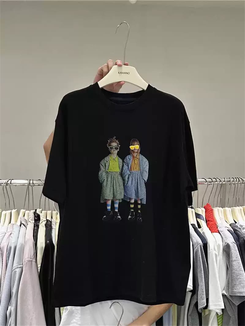 여름 새로운 아메리칸 루즈핏 다용도 프린트 반팔 티셔츠 여성 이미지 2