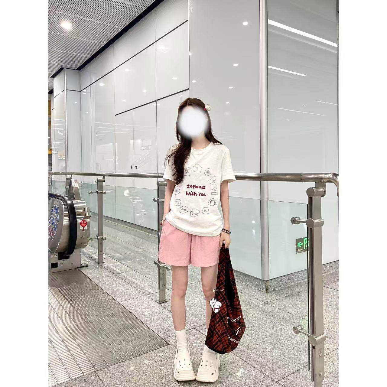 여름 새로운 아메리칸 루즈핏 다용도 프린트 반팔 티셔츠 여성 이미지 4
