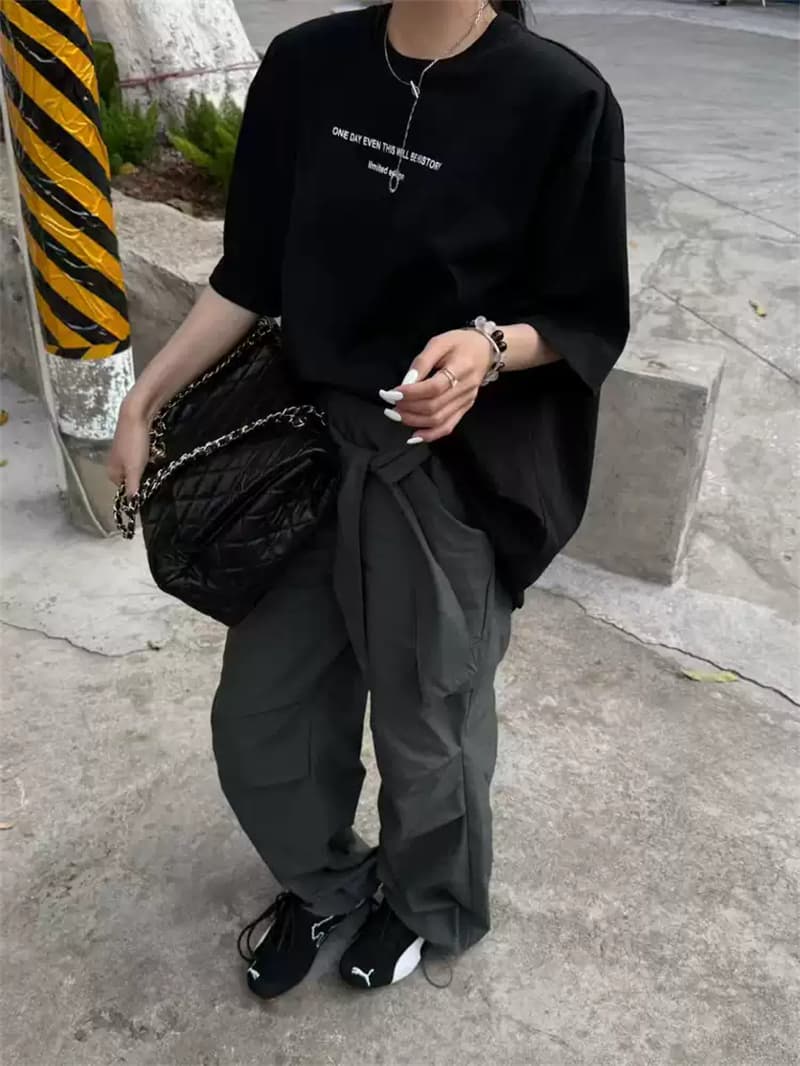 여름 새로운 아메리칸 루즈핏 다용도 프린트 반팔 티셔츠 여성 이미지 2