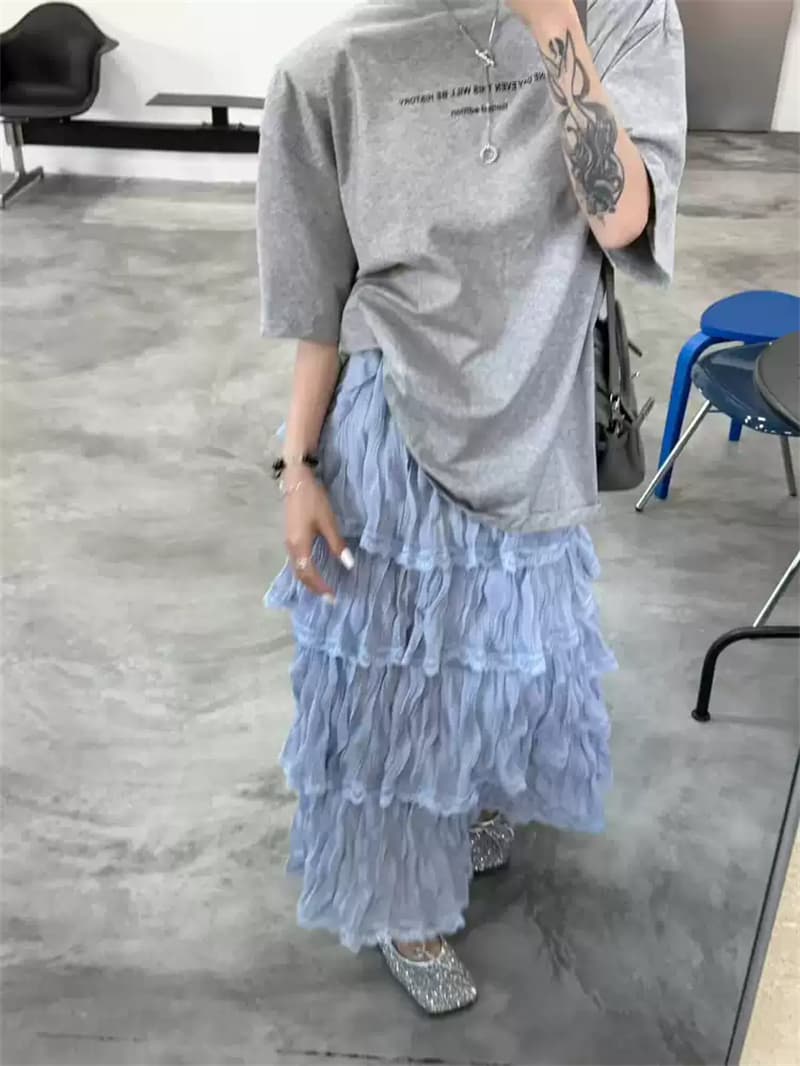 여름 새로운 아메리칸 루즈핏 다용도 프린트 반팔 티셔츠 여성 상세 이미지 4