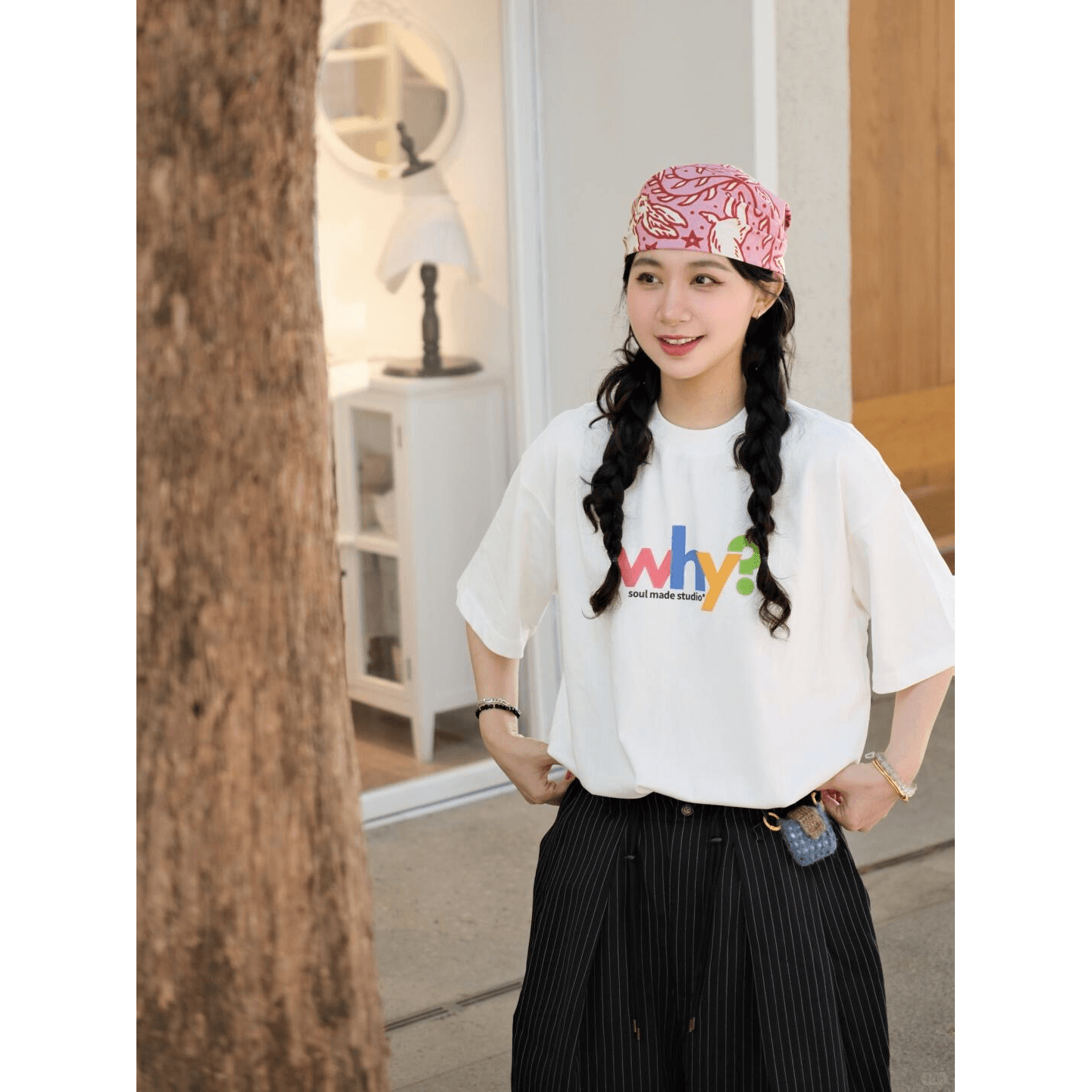 여름 새로운 아메리칸 루즈핏 다용도 프린트 반팔 티셔츠 여성 이미지 5