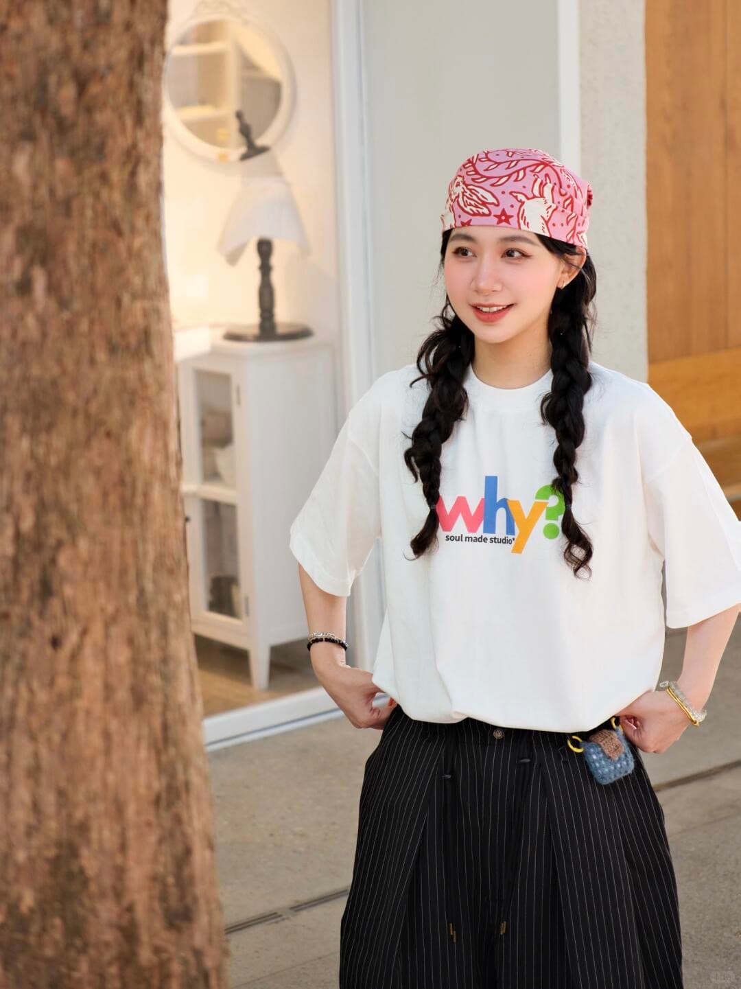 여름 새로운 아메리칸 루즈핏 다용도 프린트 반팔 티셔츠 여성 상세 이미지 5