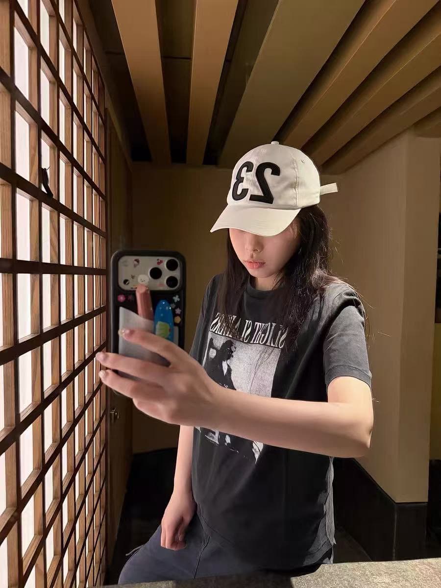 230 크 워싱 마 오래된 아메리칸 레트로 프린트 반팔 티셔츠 여성 루즈핏 높음 거리 의류 상세 이미지 2