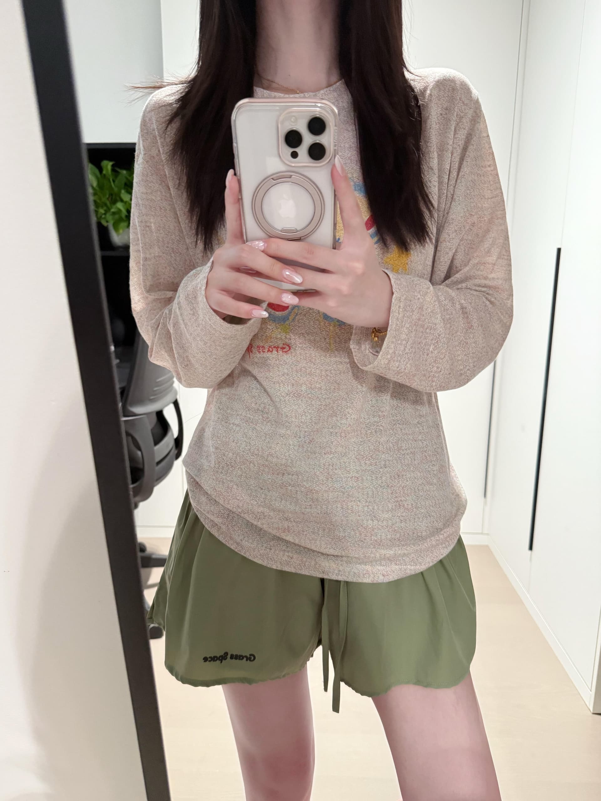 비 압력 그림 고무 인쇄 원본 크기 솜씨 광저우 원본 컬러 코튼 긴팔 자외선 차단 블라우스 이미지 4