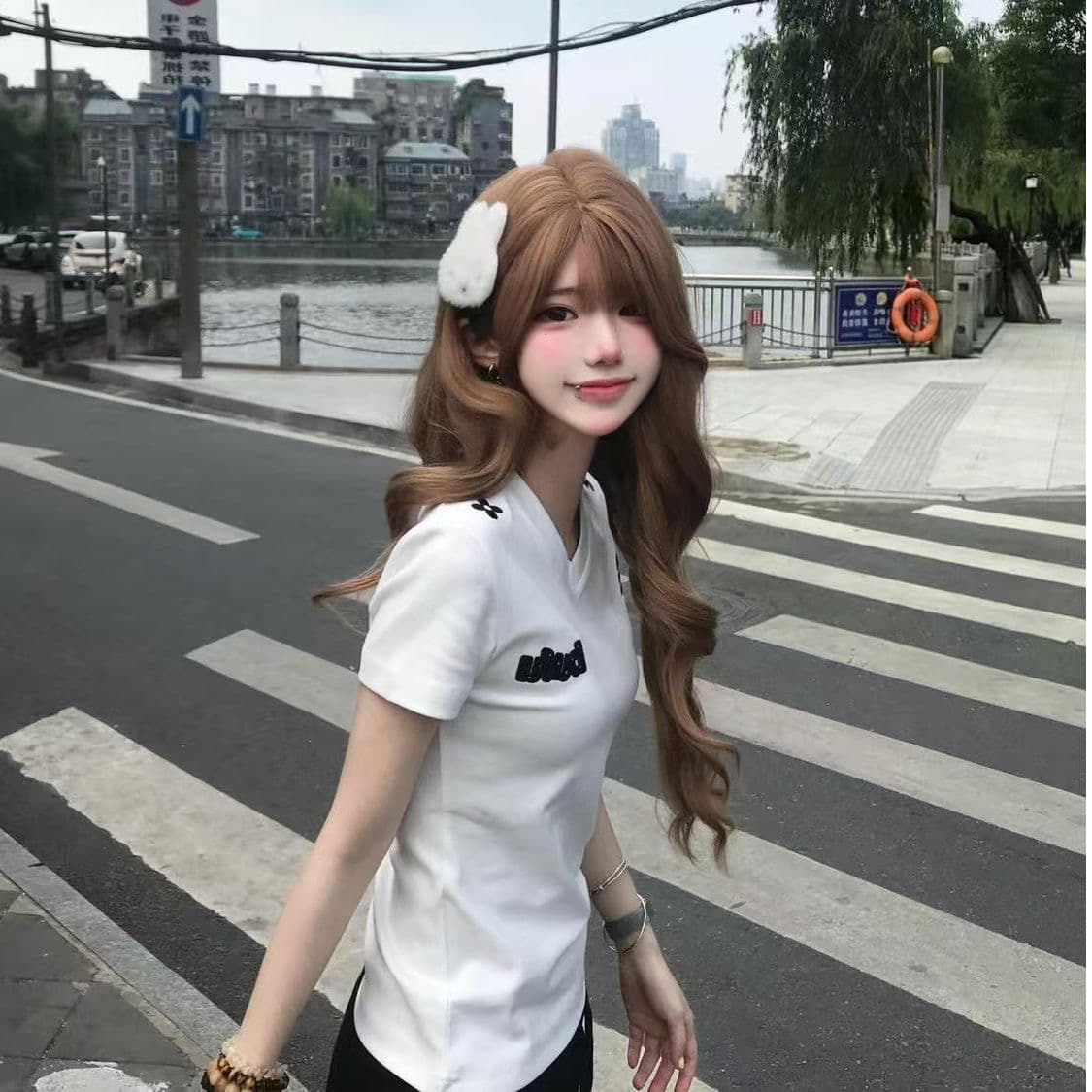 원본 솜씨 자수 40 오스트리아 세대 서울 210 그램 순면 반팔 티셔츠 여성 이미지 3