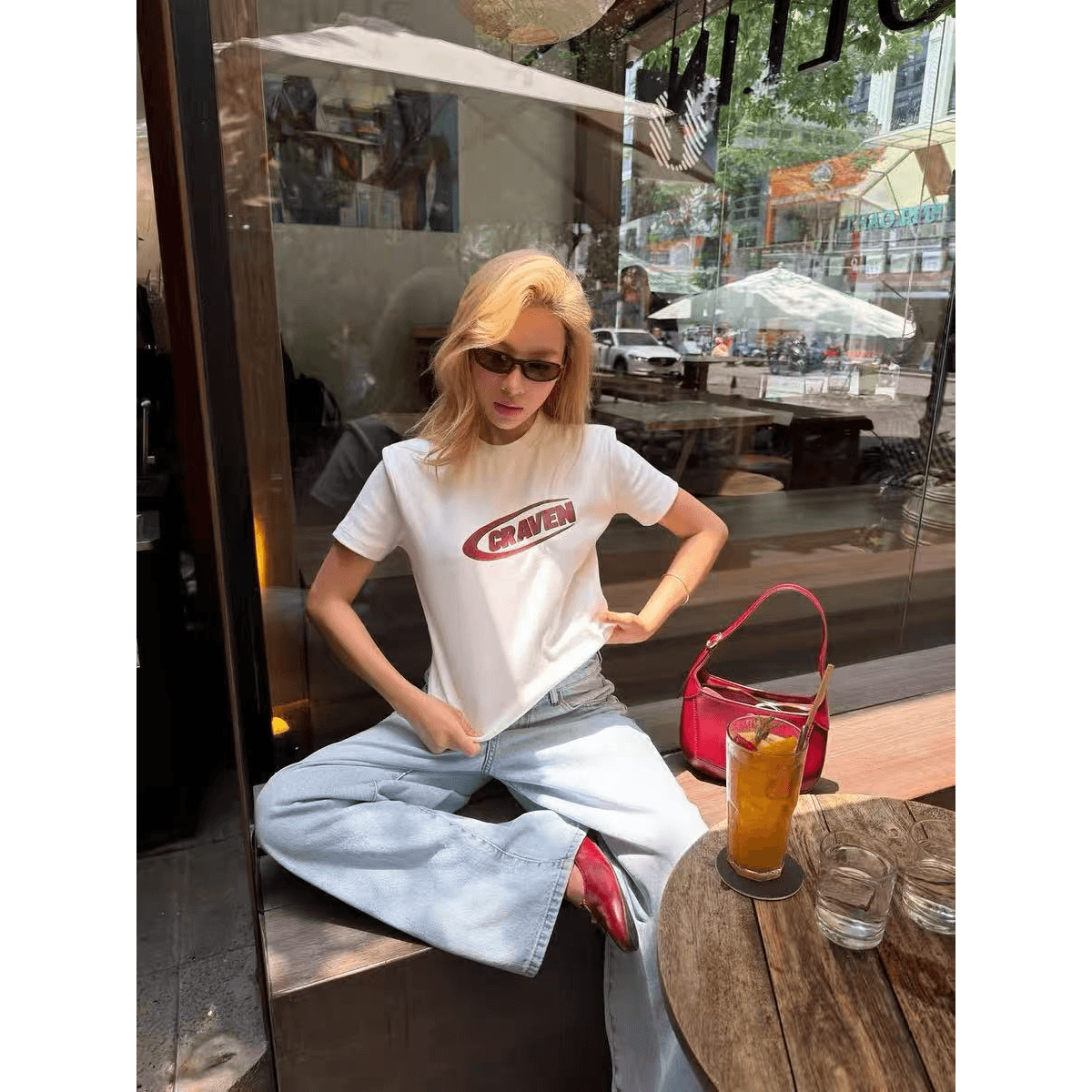 40 230 크 95 면 5 암모니아 Lun 이후 패키지 칼라 높음 폭탄 몸매 가꾸기 자주 규칙 성 어깨 티셔츠 이미지 5