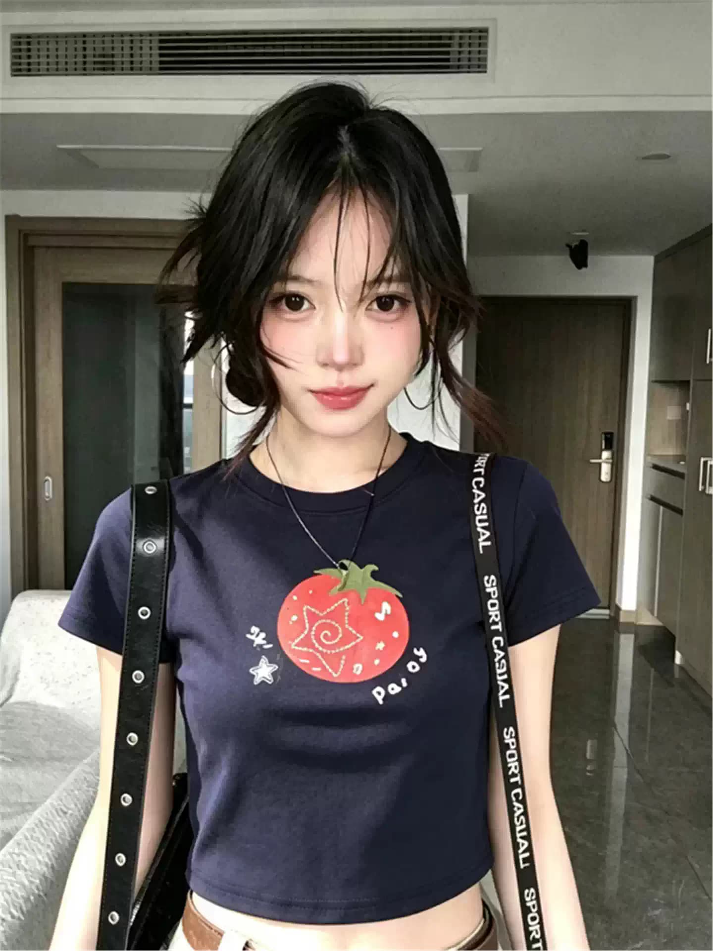 순면 40 220 그램 92 면 8 암모니아 Lun 긍정적 인 어깨 반팔 t 상세 이미지 2