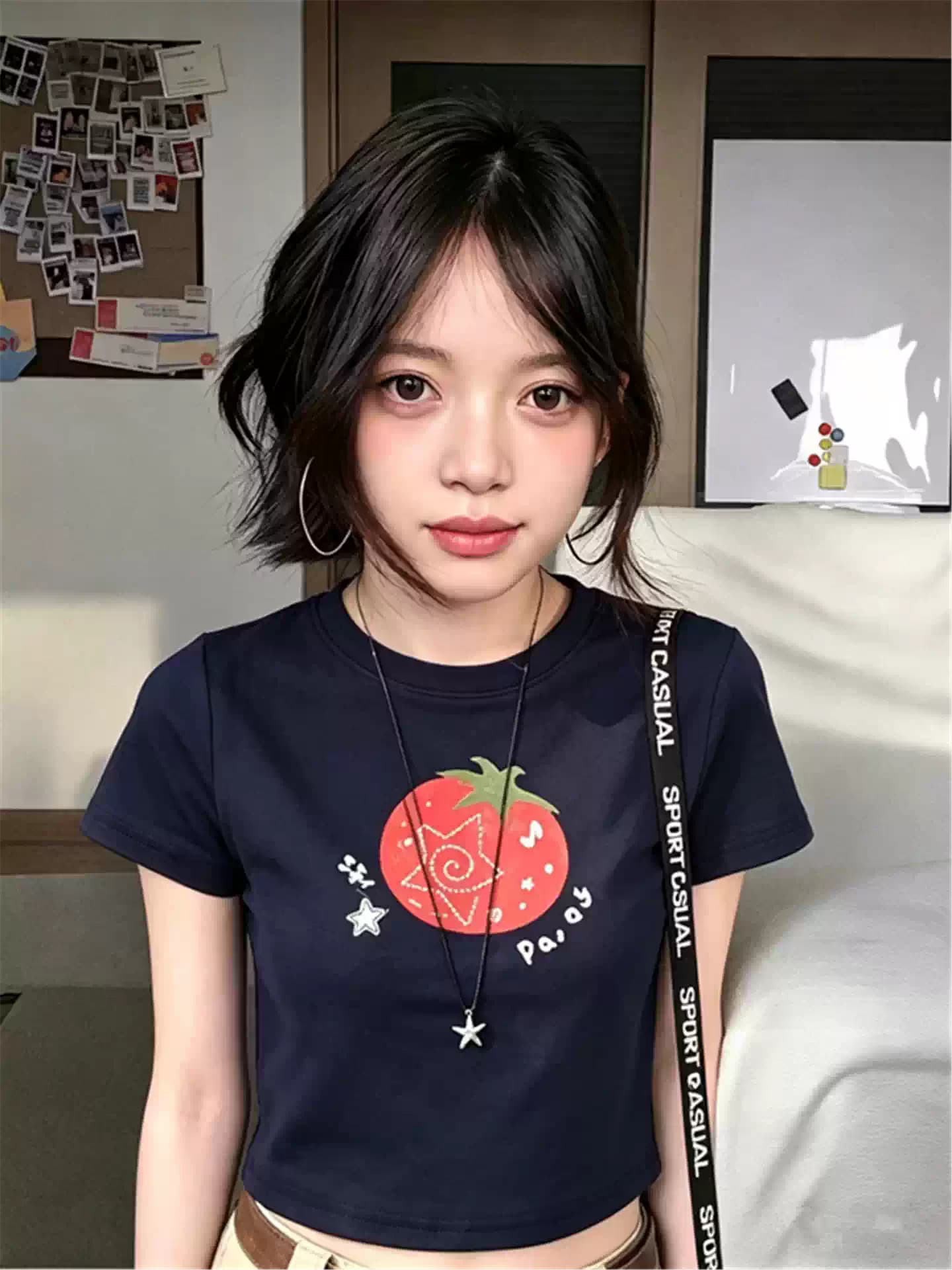 순면 40 220 그램 92 면 8 암모니아 Lun 긍정적 인 어깨 반팔 t 상세 이미지 5