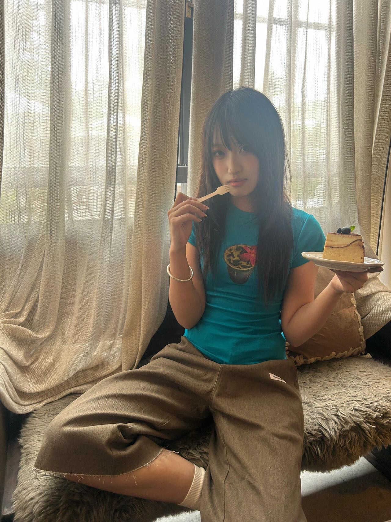아메리칸 레트로 순면 긍정적 인 어깨 라운드 넥 프린트 반팔 티셔츠 이미지 3