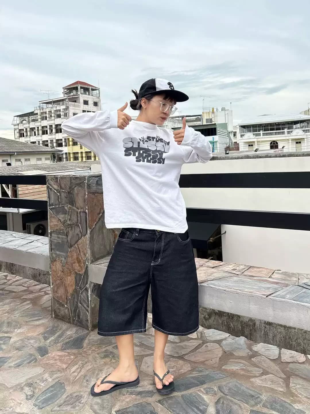 순면 210 그램 빗질하다 정밀 프린트 가을 루즈핏 긴팔 티셔츠 여성 상세 이미지 3