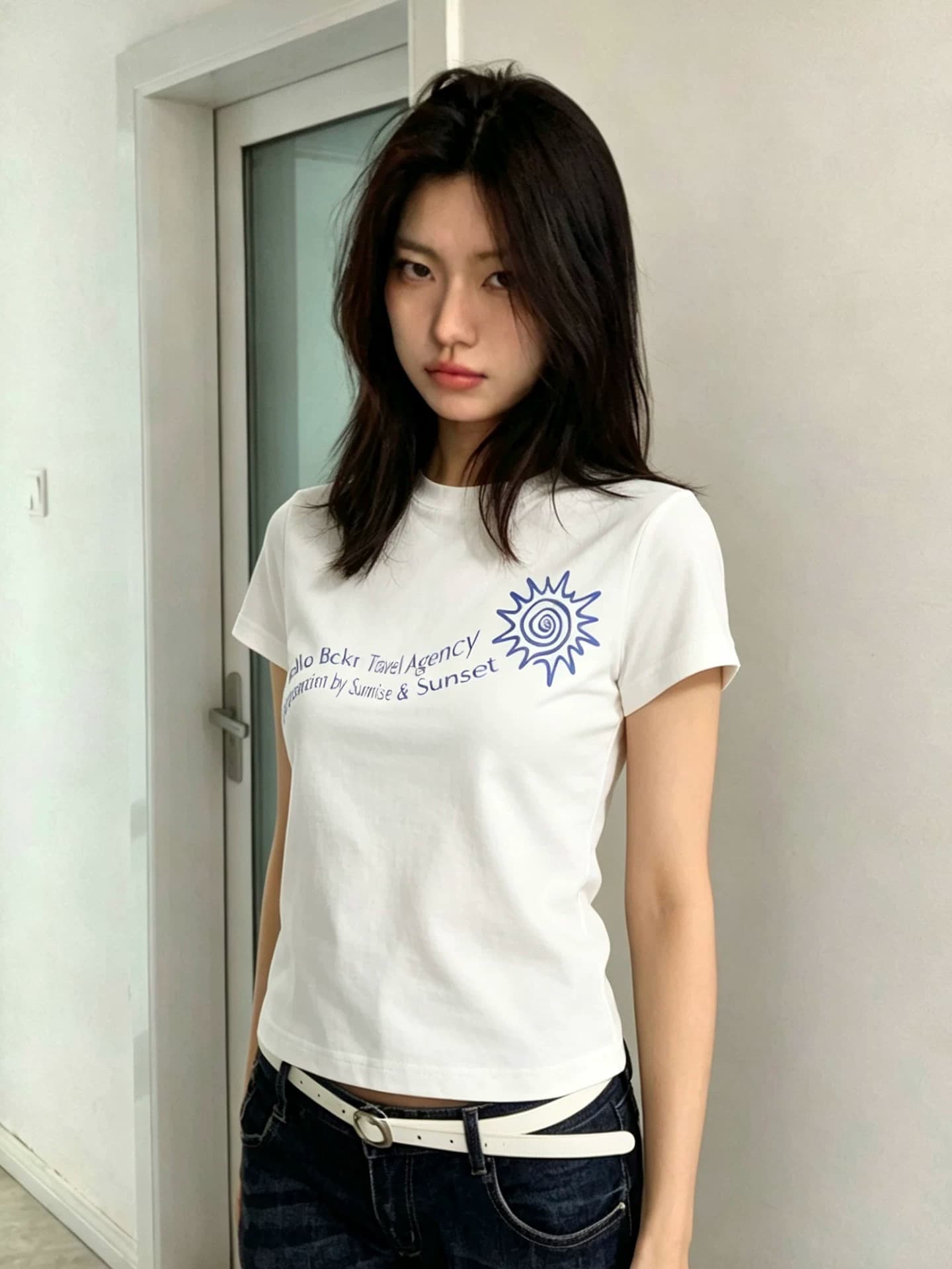 1 1 순면 일반 섹션 긍정적 인 어깨 일반 반팔 높은 탄력성 새로운 여름 몸매 가꾸기 슬림해 보이는 맨위 상세 이미지 3