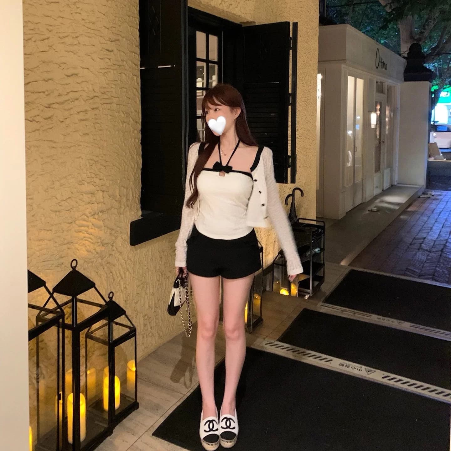 원본 원단 순수한 욕망 바람 자카드 오픈 가디건 긴팔 여성 코트 가을 작은 샤넬 스타일 행침 목 캐미솔 투피스 세트 상세 이미지 5