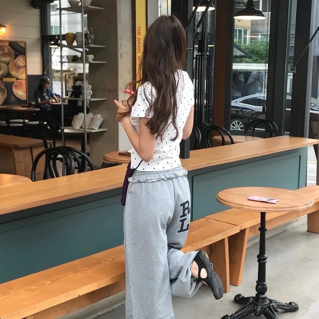 220 그램 40 1 1 순면 한 부서 새로운 패션 디자인 센스 라운드 넥 도트 무늬 프린트 반팔 상세 이미지 3