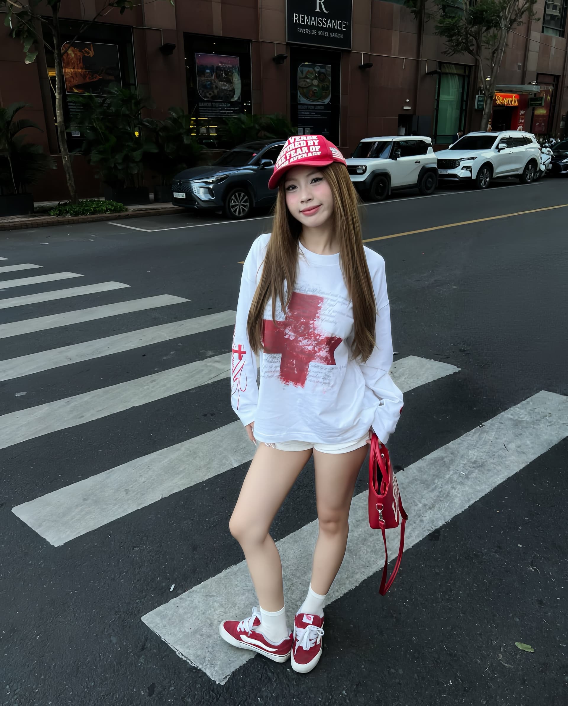 높은 품질 순면 200그램 21 빗질하다 정밀 프린트 가을 루즈핏 긴팔 티셔츠 여성 상세 이미지 1