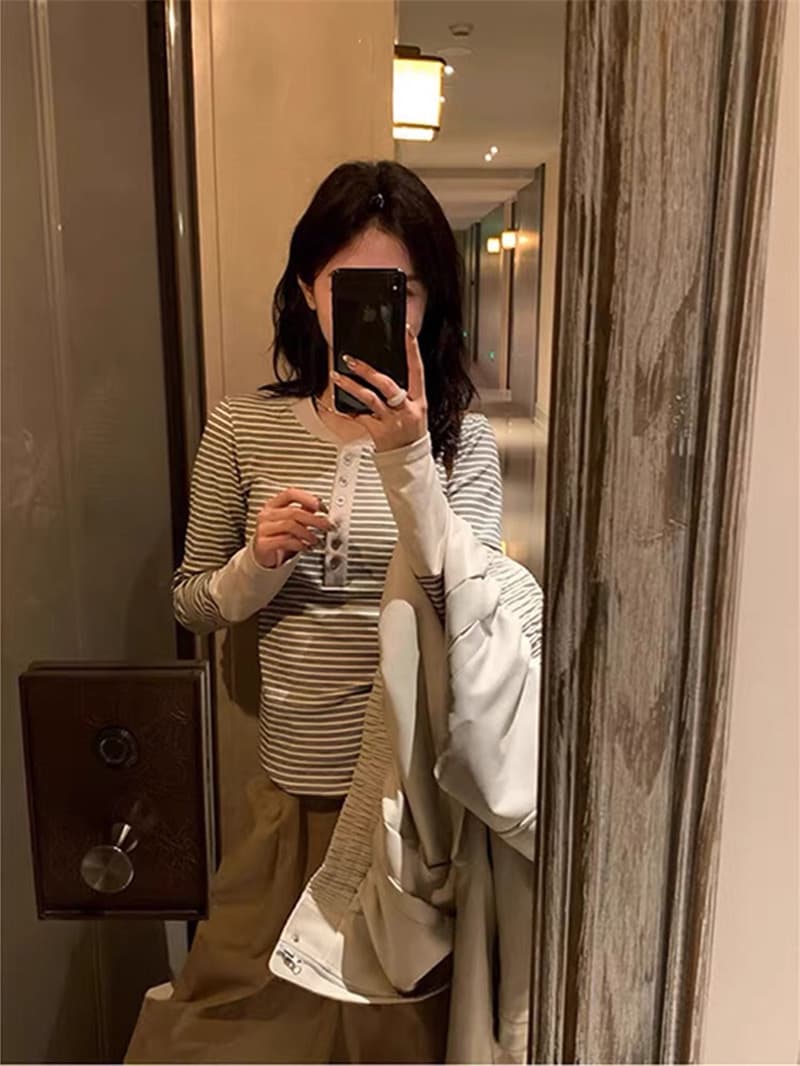 원본 솜씨 광저우 원단 원본 원단 긴팔 티셔츠 이미지 4