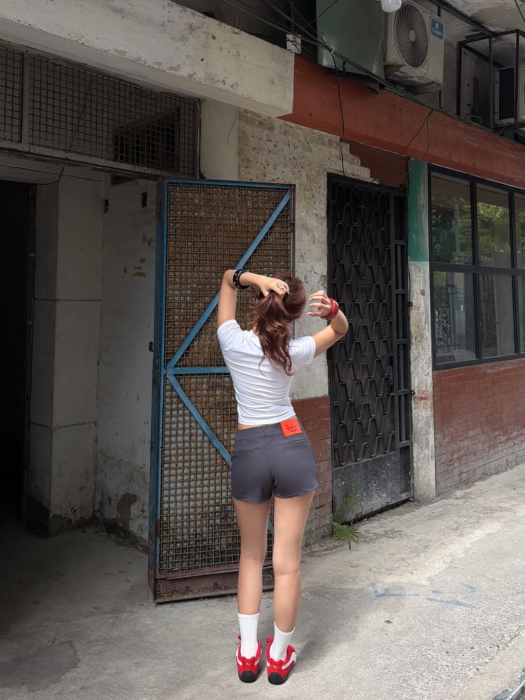 아메리칸 순면 핫걸 쇼트 스타일 라운드 넥 프린트 반팔 티셔츠 상세 이미지 5