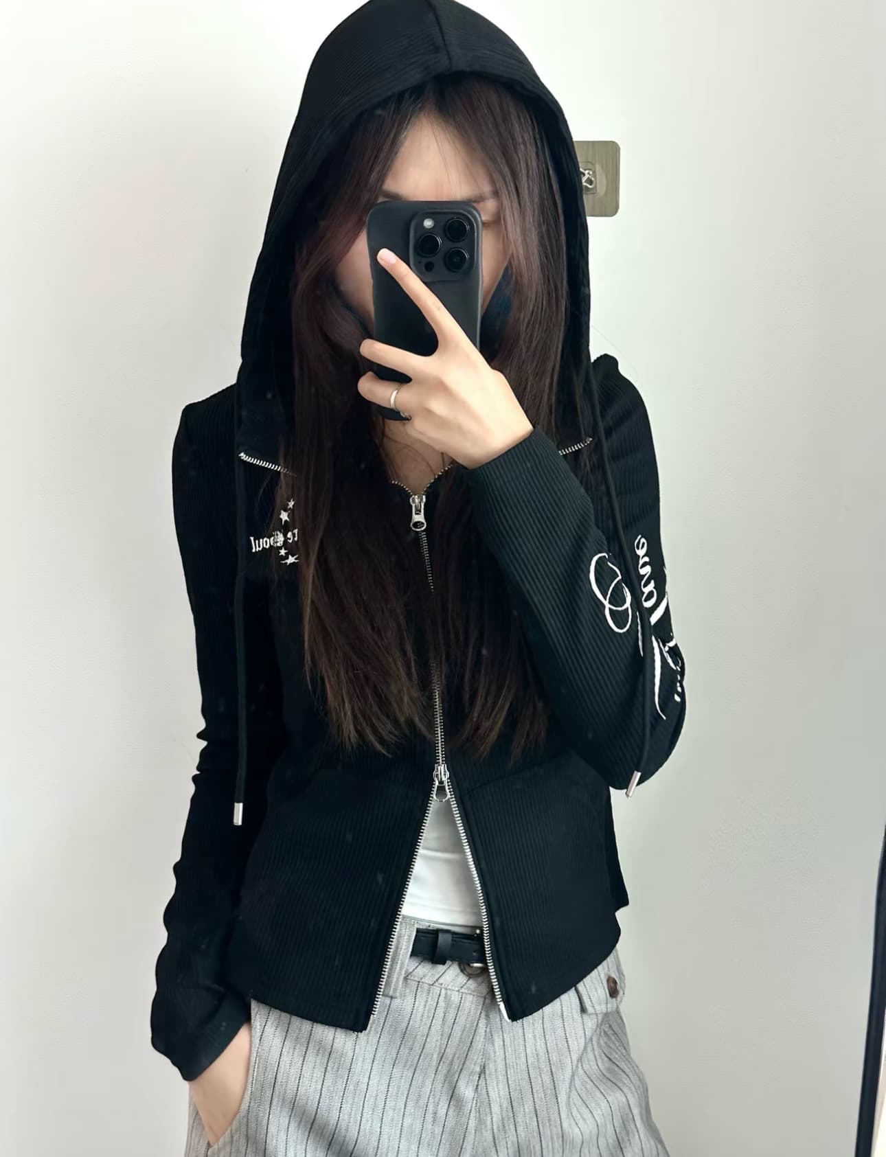 백금 지퍼 95 면 5 암모니아 Lun 이후 패키지 칼라 광저우 원본 원단 후드티 상세 이미지 3
