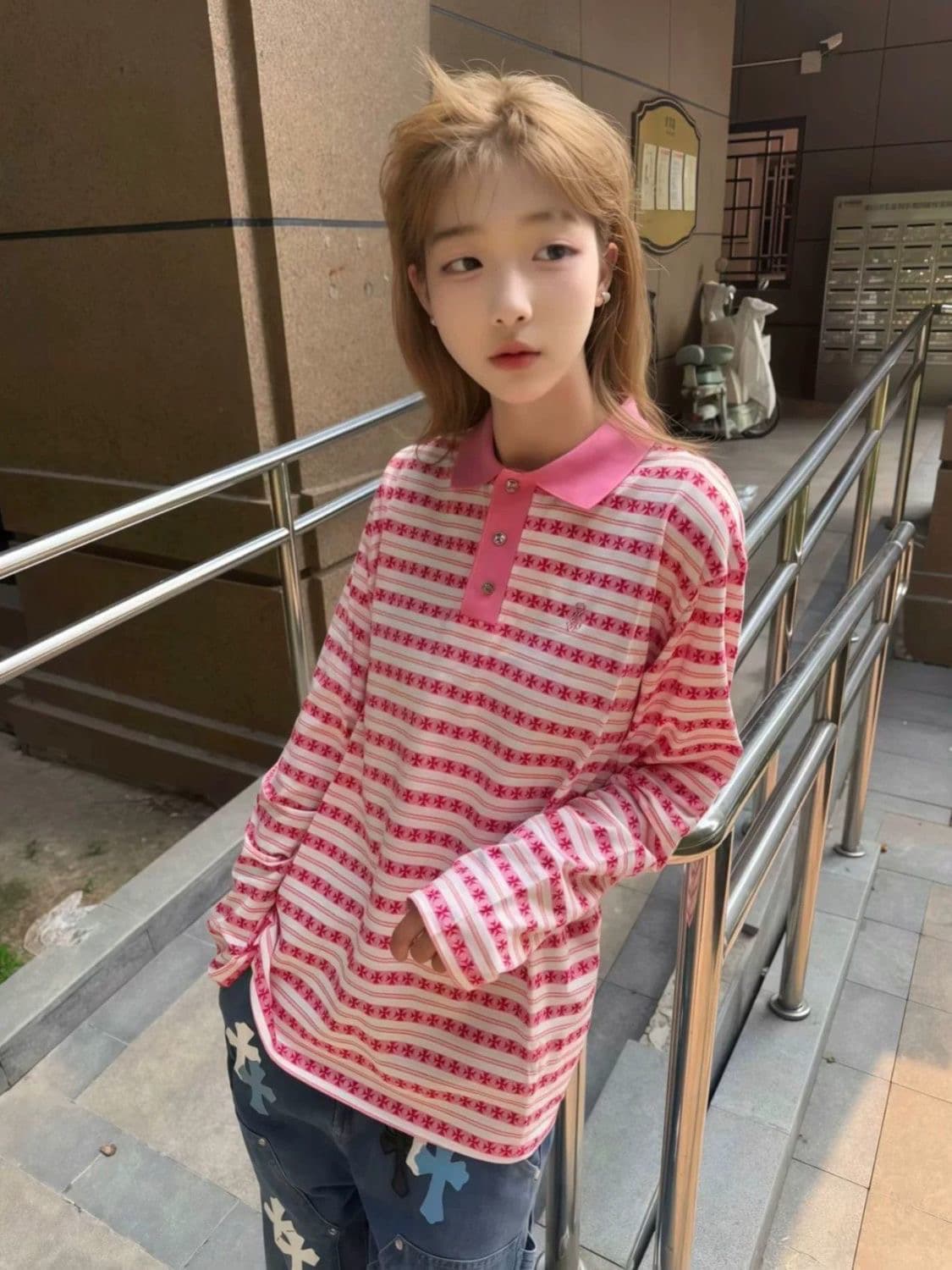 원본 솜씨 순면 220 그램 긴팔 티셔츠 여성