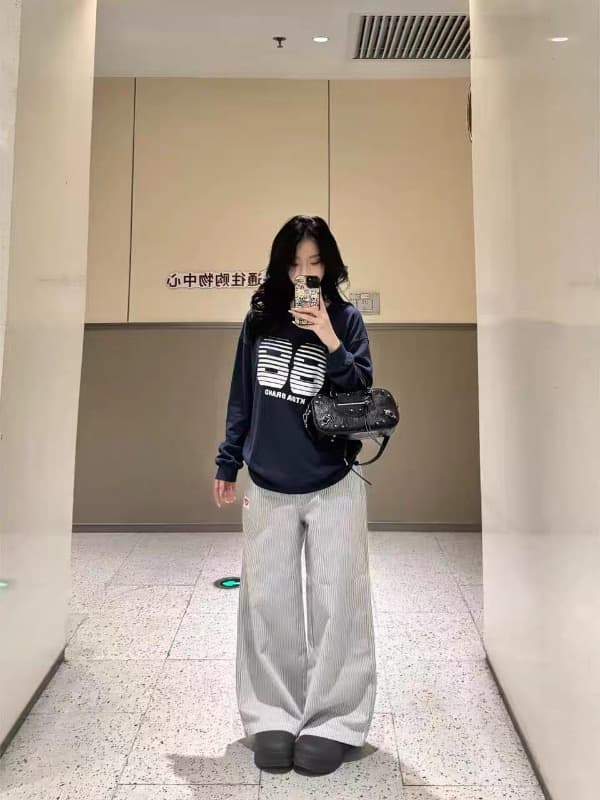 소매 있음 뭉치 구두 긴팔 티셔츠 21 순면 이후 패키지 칼라 새로운 라운드 넥 프린트 맨위 상세 이미지 2