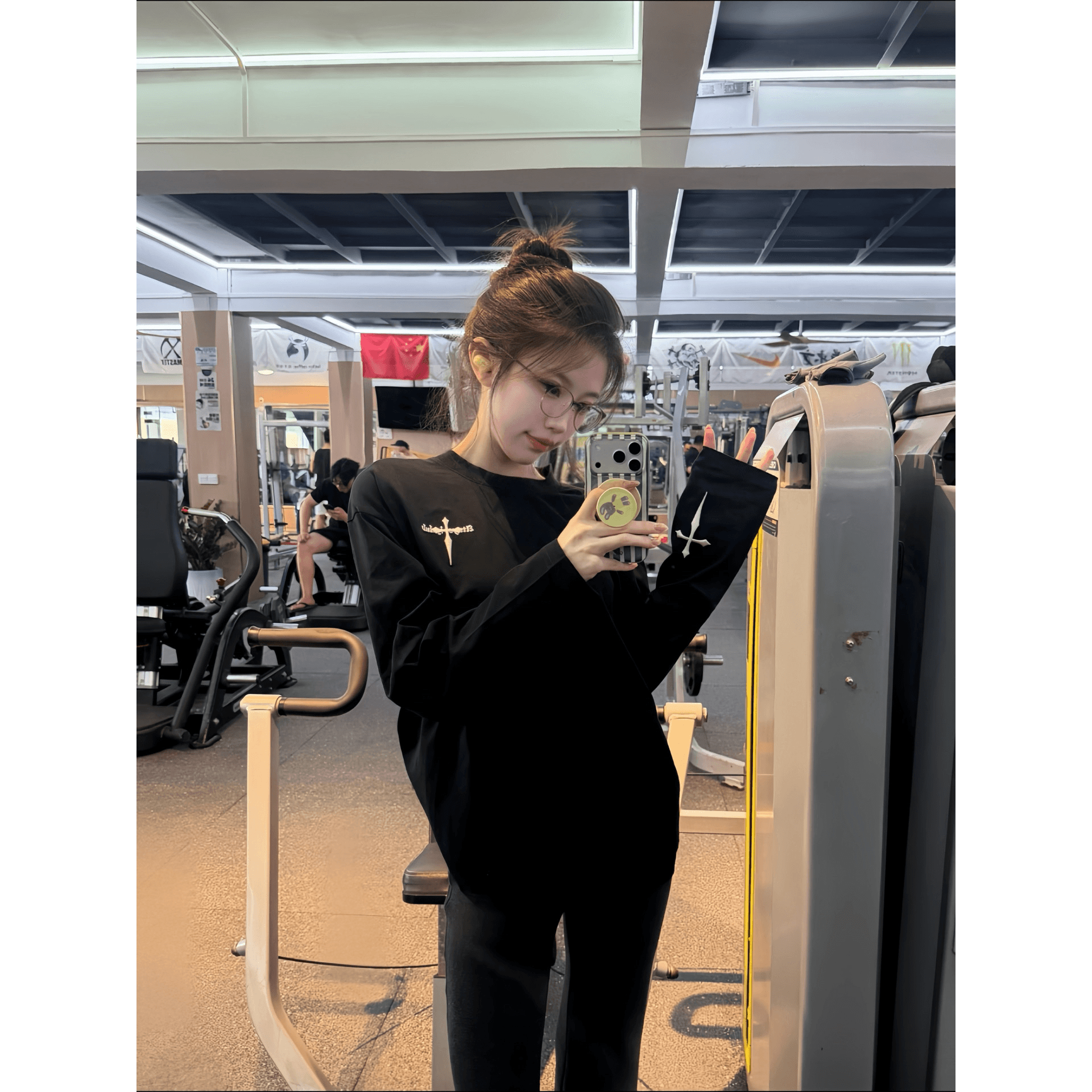 자수 네리 가게 천 접착제 표준 19 지점 220 그램 순면 긴팔 티셔츠 이미지 5