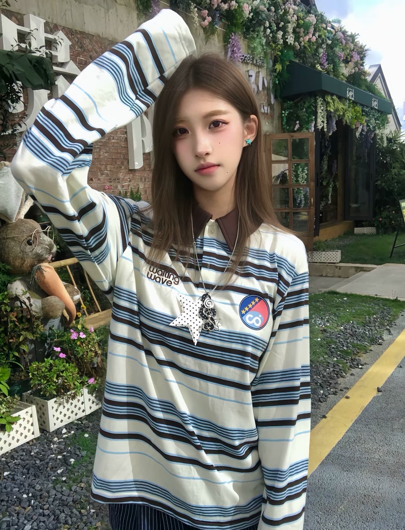 원본 솜씨 광저우 원본 원단 긴팔 티셔츠 여성 이미지 2