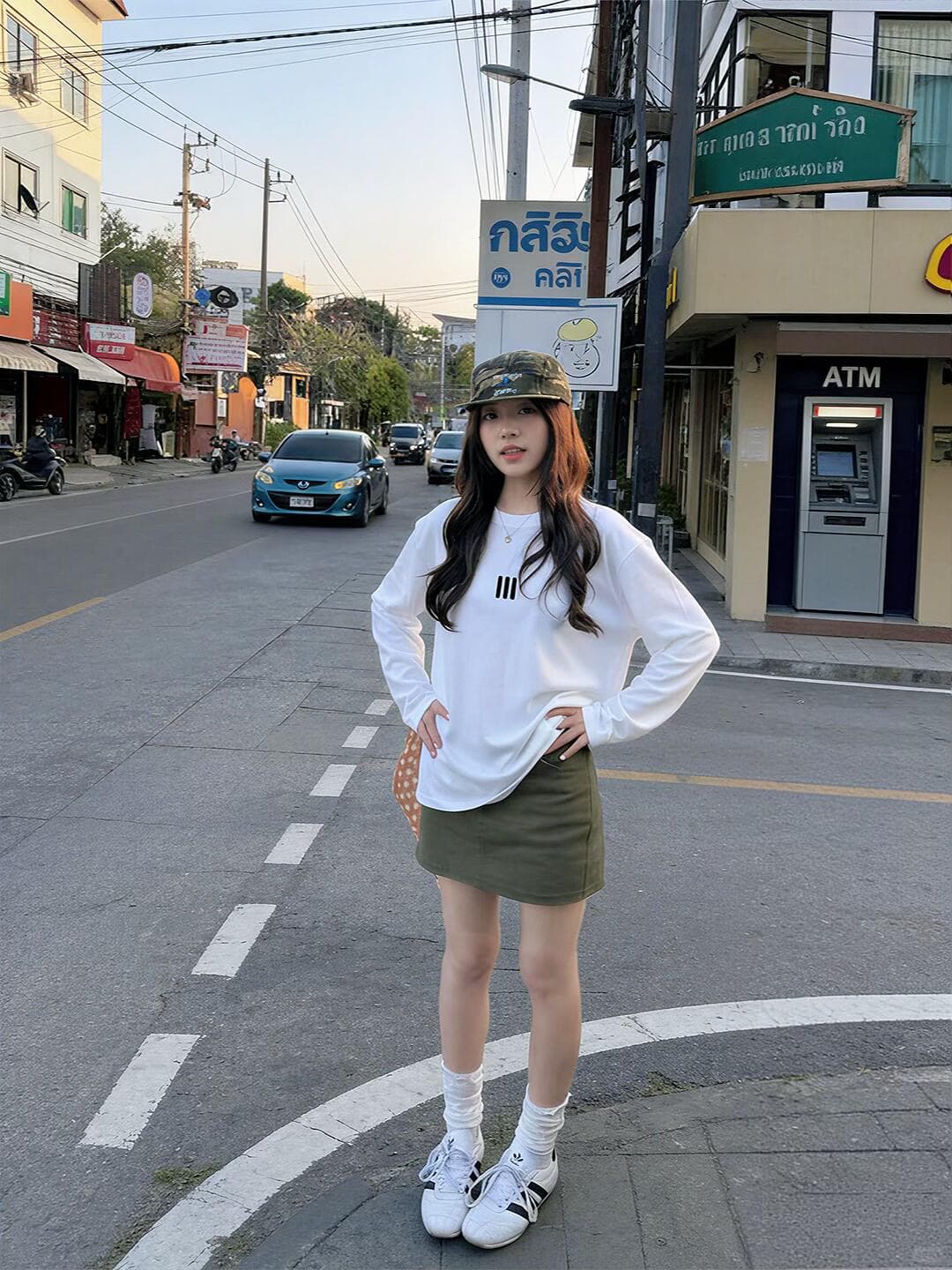 무거운 순면 빗질하다 닫기 영어 알파벳 프린트 루즈핏 긴팔 티셔츠