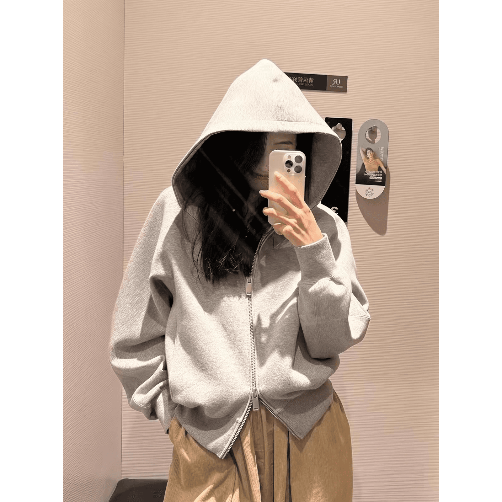 광저우 순수한 Mianhua 면 복합 얇은 스타일 털이 있는 지퍼 후드티 오픈 가디건 털이 있는 재킷 이미지 5