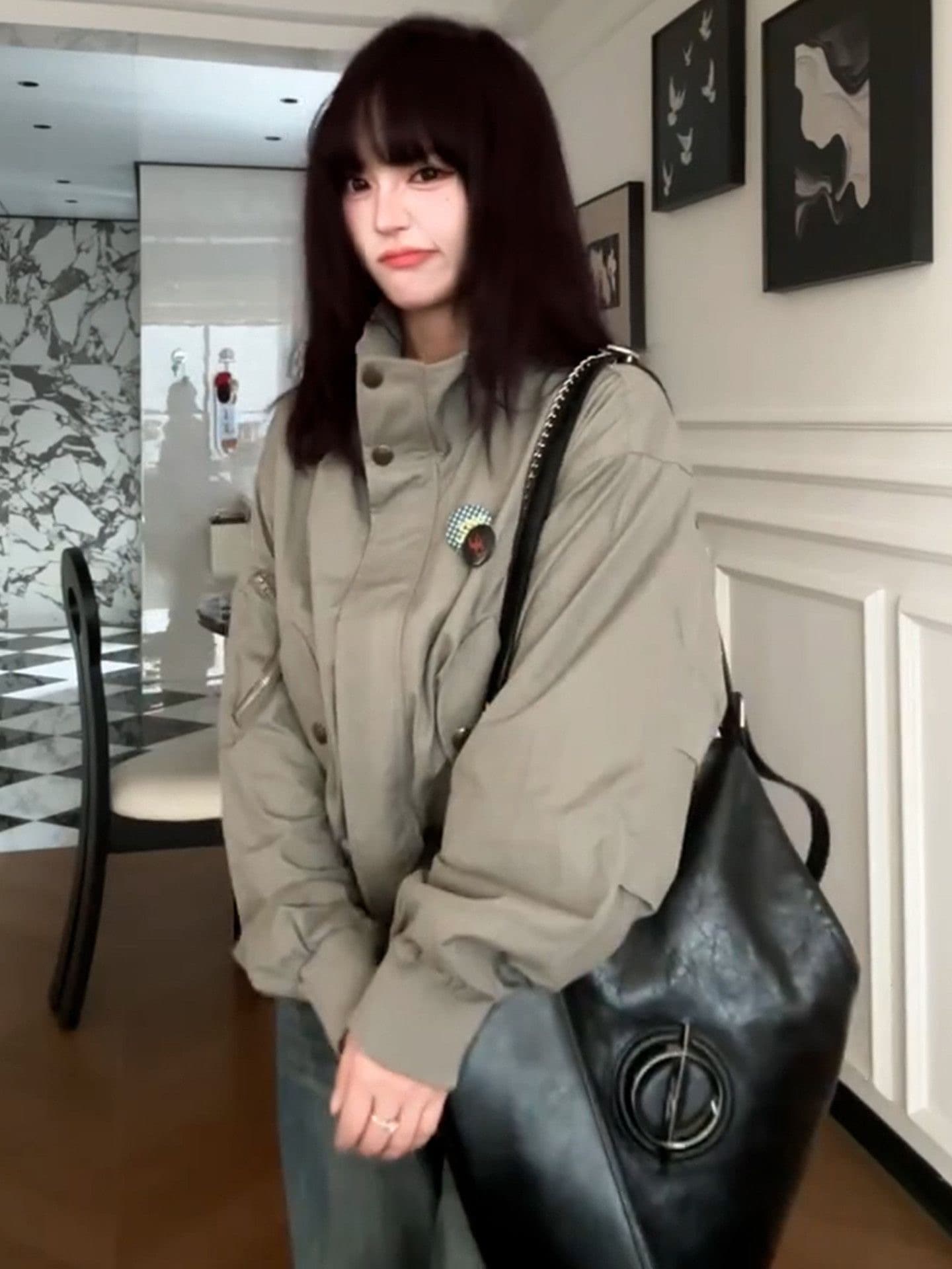 아메리칸 레트로 플라잉 재킷 여성 코트 가을 겨울 2026 년 새로운 고급 센스 루즈핏 슬림해 보이는 야구 유니폼 맨위 이미지 2