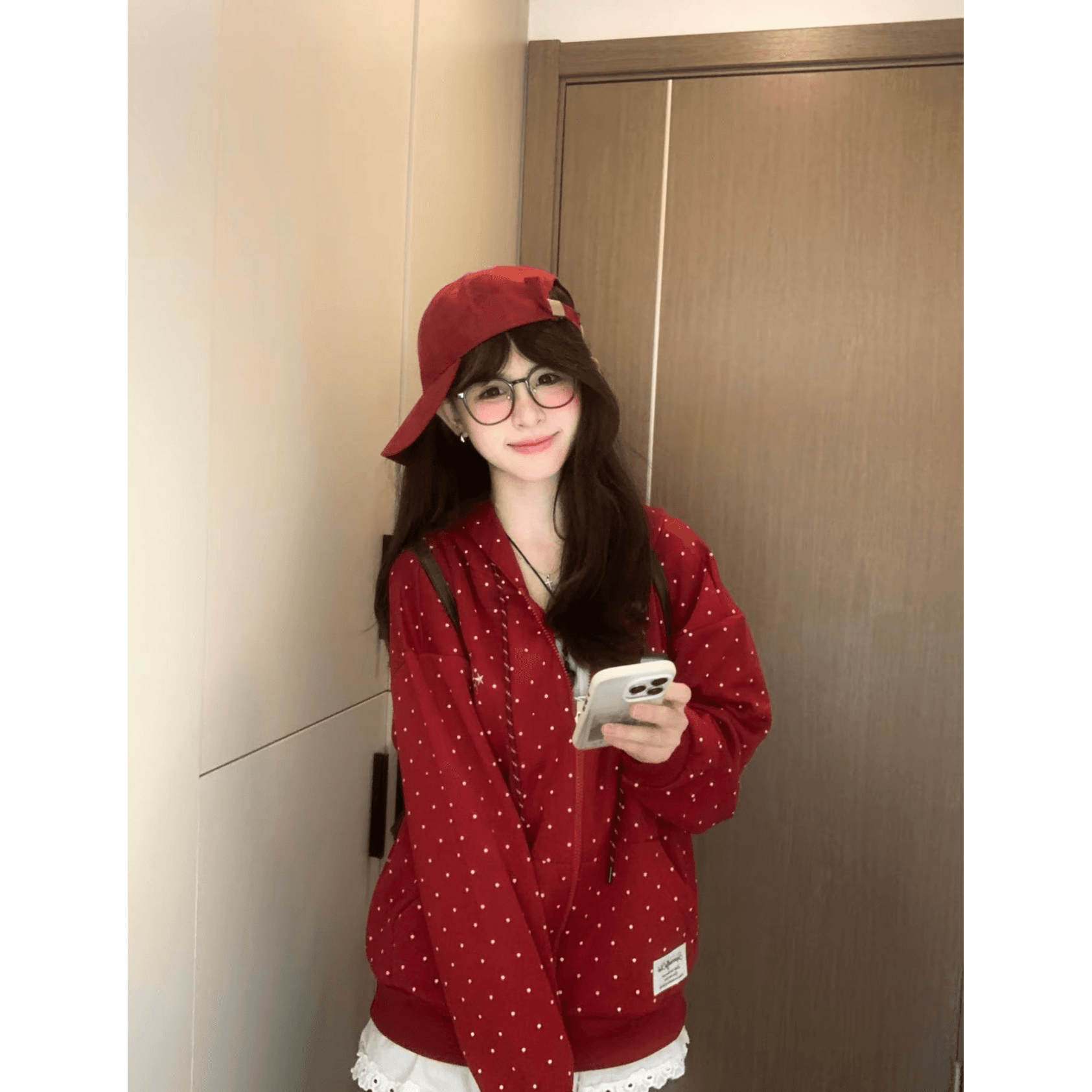 얇은 스타일 이후 패키지 칼라 순수한 Mianhua 면 복합 후드티 여성 이미지 5