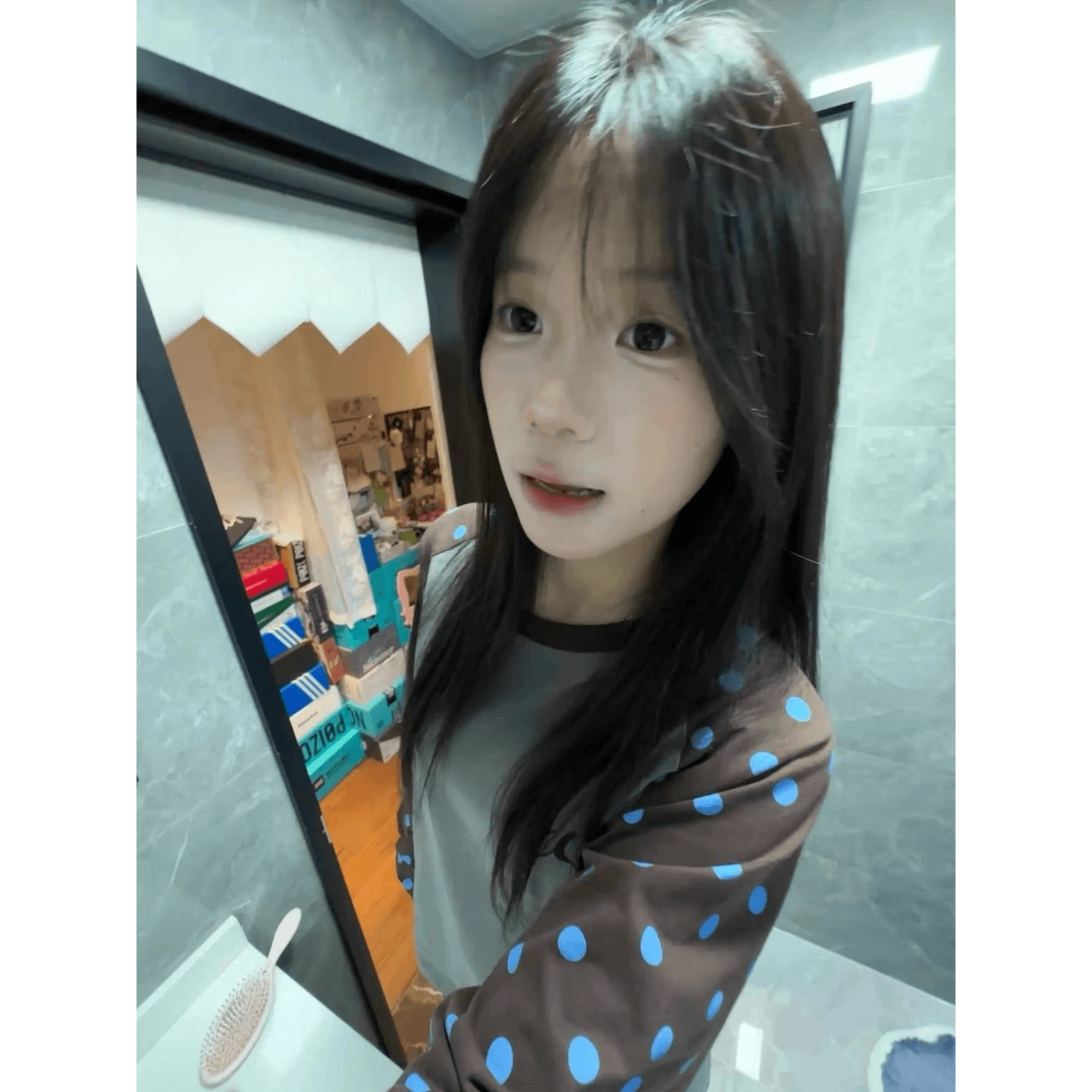 소매 압력 라인 원본 솜씨 순면 220 그램 긴팔 티셔츠 여성 이미지 5