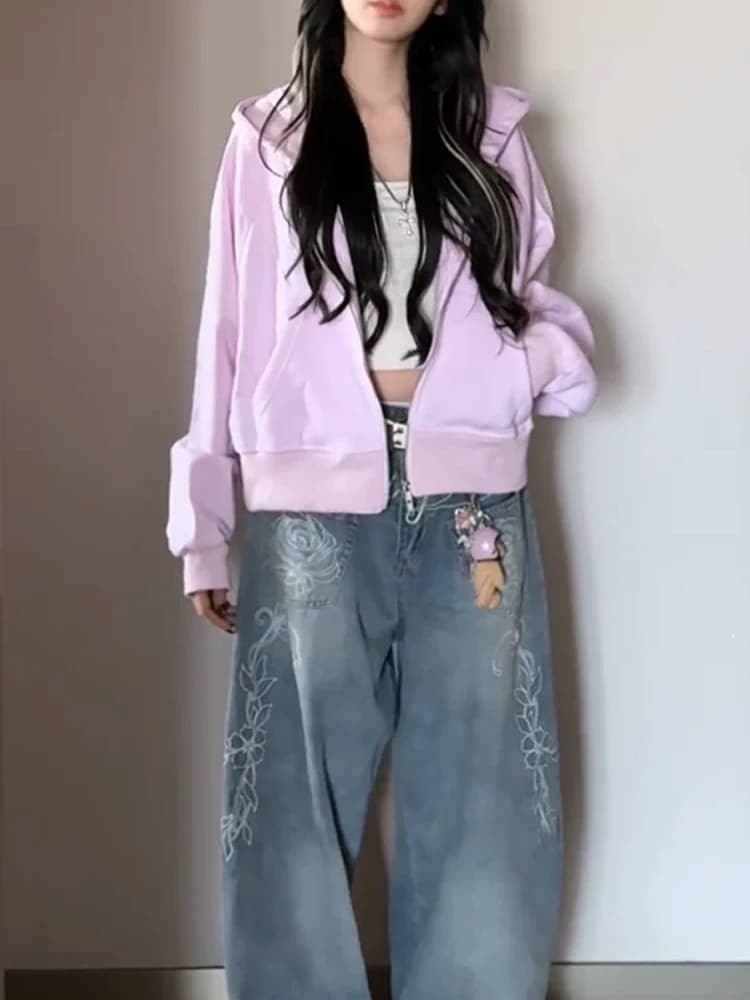 광저우 순수한 Mianhua 면 복합 얇은 스타일 털이 있는 자수 루즈핏 후드티 맨위 상세 이미지 5