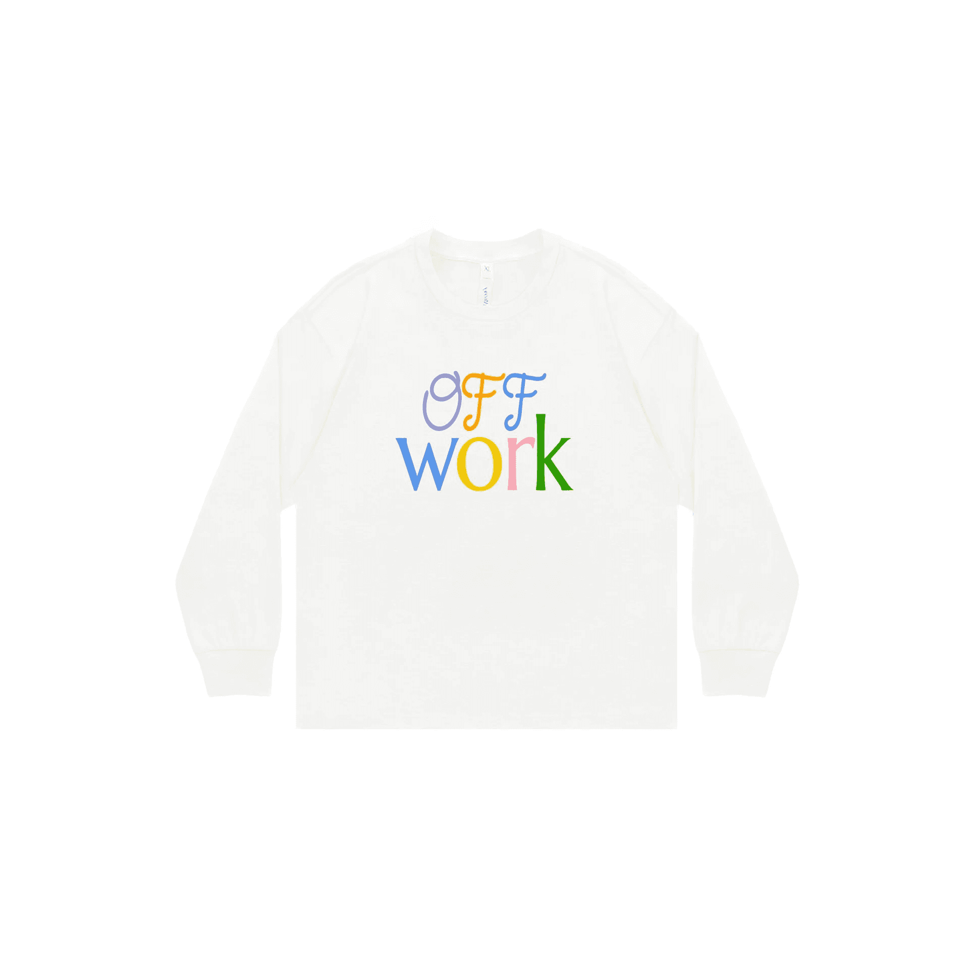 offwork 색상 신분증 프린트 가을 캐주얼 느슨함 긴팔 티셔츠 이미지 5