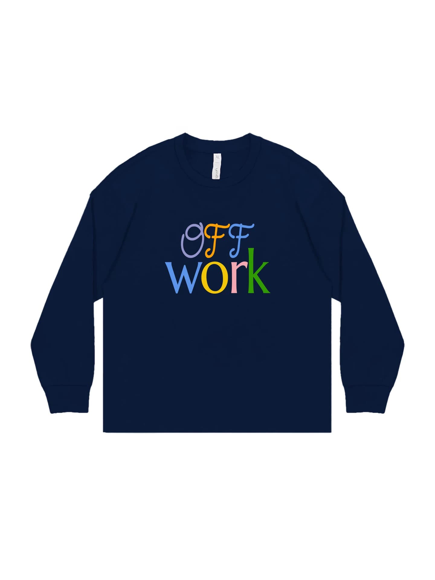 offwork 색상 신분증 프린트 가을 캐주얼 느슨함 긴팔 티셔츠 상세 이미지 6