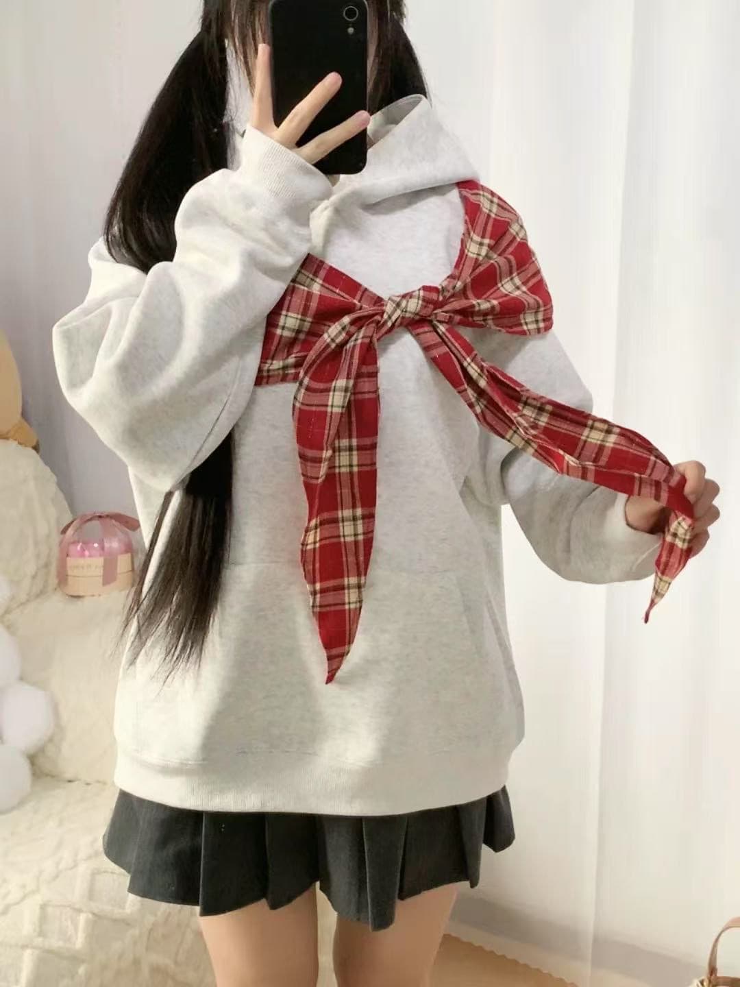 좋은 품질 원본 솜씨 광저우 체크 직물 순수한 Mianhua 면 후드 티 스웨터 상세 이미지 1