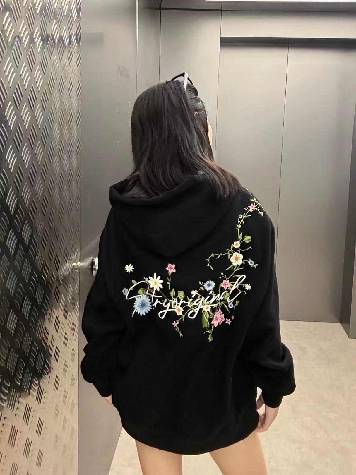 있음 선적 좋은 품질 원본 솜씨 전후 자수 순수한 Mianhua 면 후드 티 스웨터 이미지 3