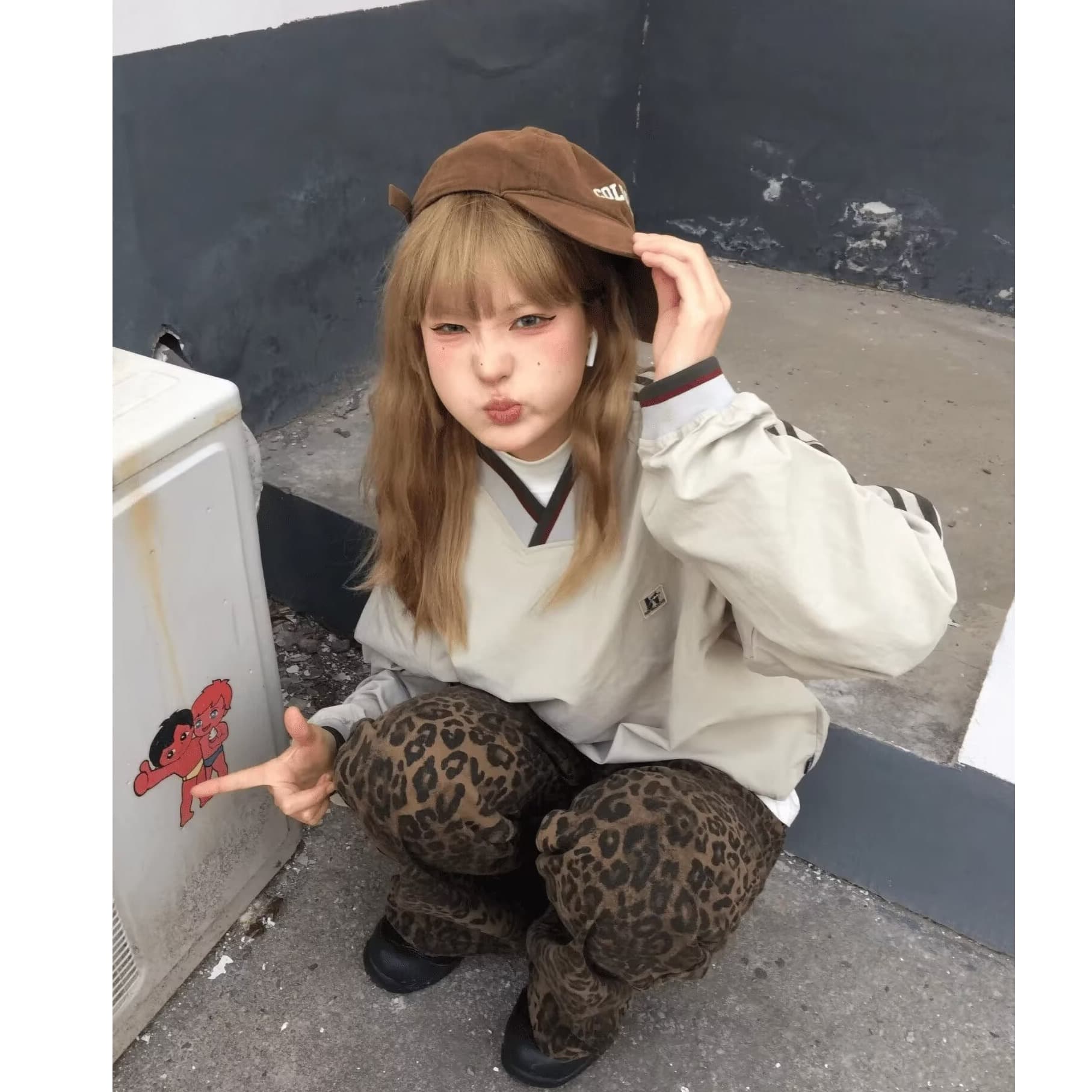 일본식 하라주쿠 새로운 느긋한 문예 봄 품격 트렌드 일반 섹션 커플 후드티 여성 아메리칸 레트로 긴팔 이미지 5