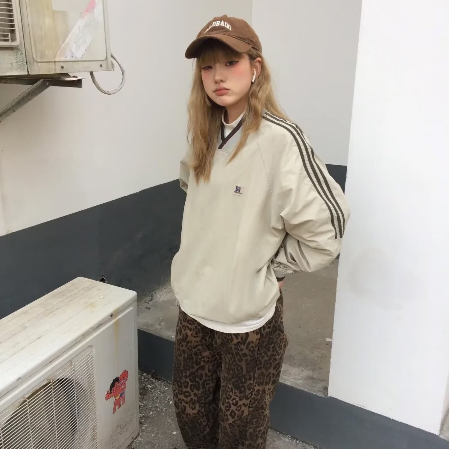 일본식 하라주쿠 새로운 느긋한 문예 봄 품격 트렌드 일반 섹션 커플 후드티 여성 아메리칸 레트로 긴팔 상세 이미지 1