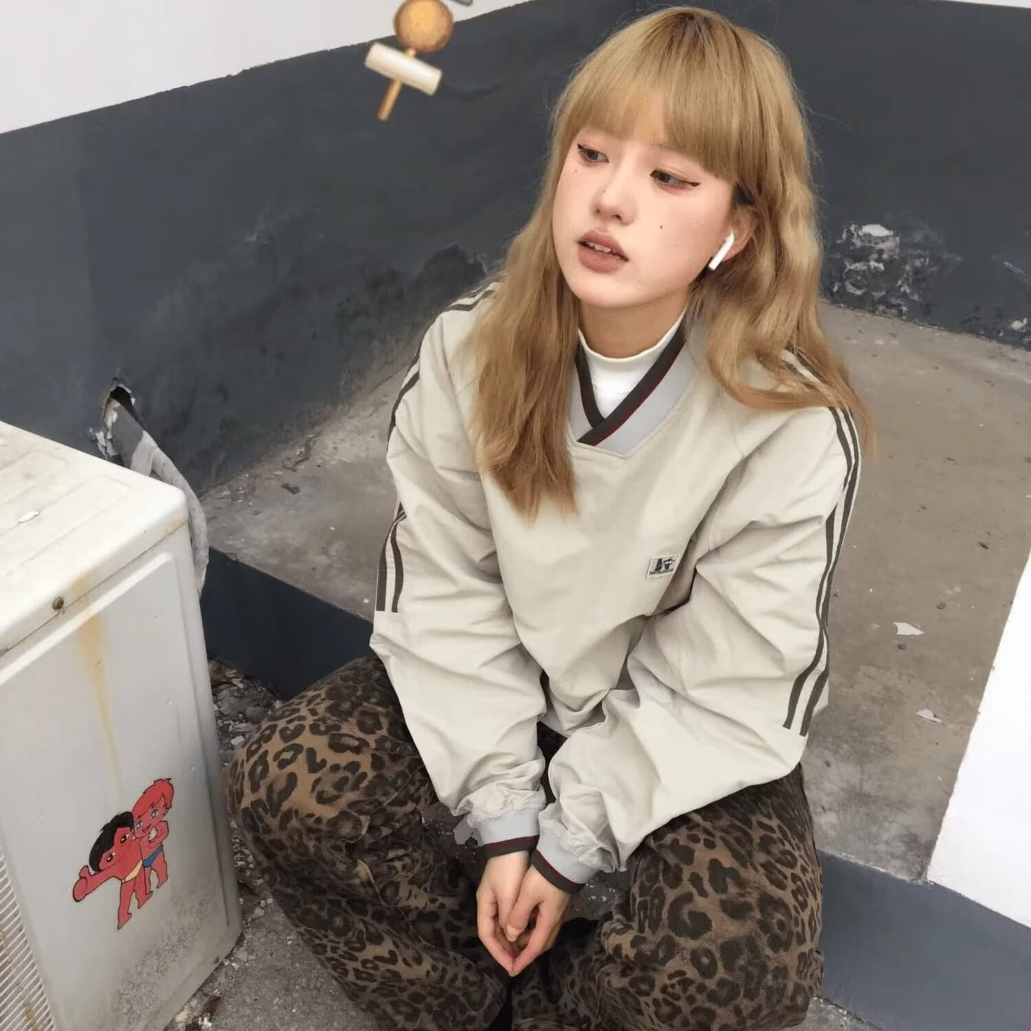 일본식 하라주쿠 새로운 느긋한 문예 봄 품격 트렌드 일반 섹션 커플 후드티 여성 아메리칸 레트로 긴팔 상세 이미지 3