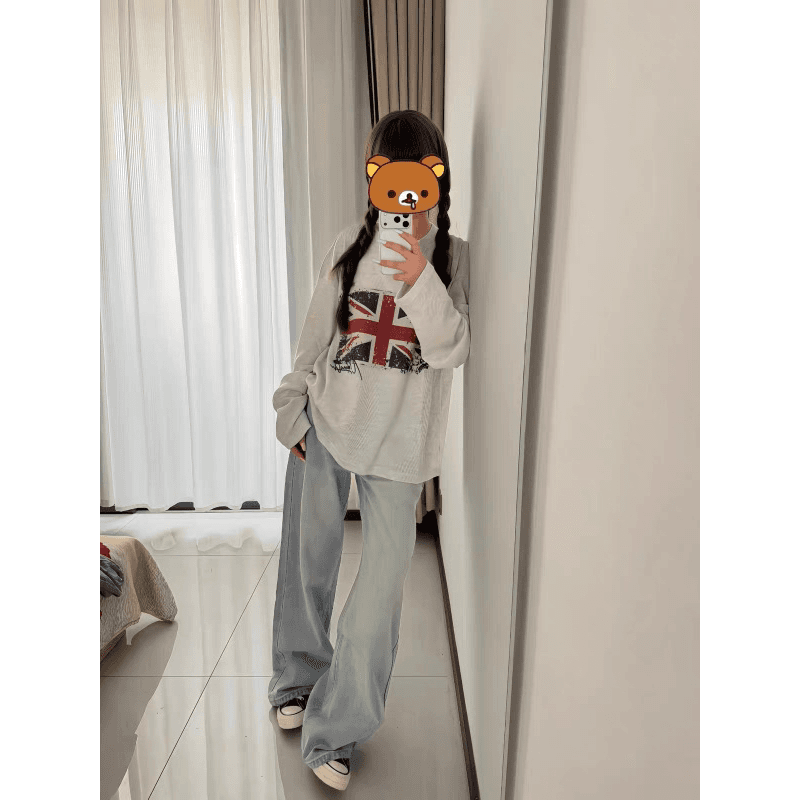 높은 품질 긴팔 티셔츠 21 순면 이후 패키지 칼라 봄 가을 새로운 라운드 넥 프린트 맨위 이미지 5