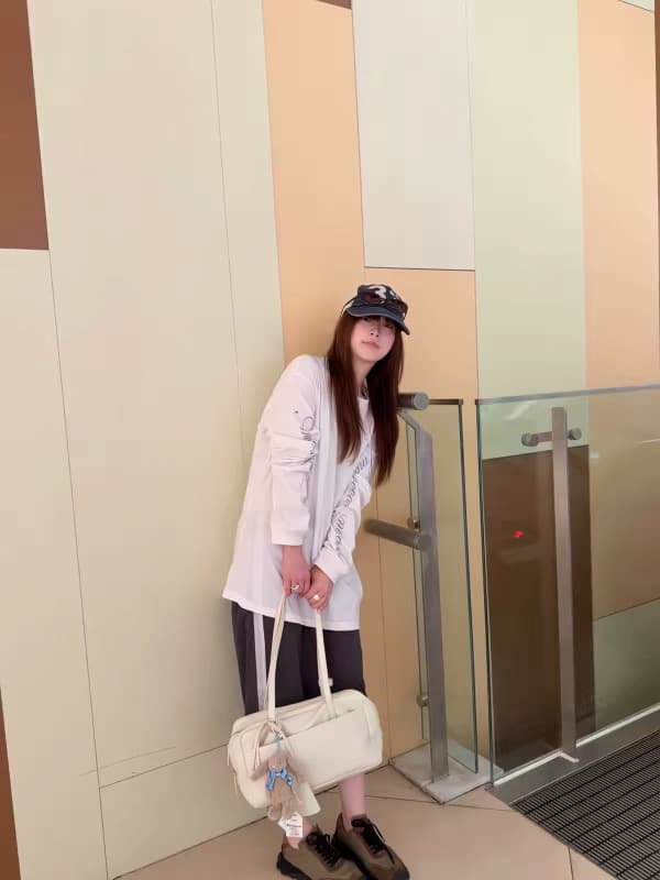 21 순면 이후 패키지 칼라 새로운 라운드 넥 뭉치 구두 긴팔 프린트 티셔츠 이미지 3