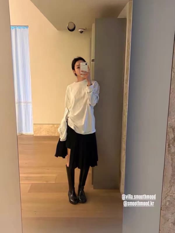 21 순면 이후 패키지 칼라 새로운 라운드 넥 뭉치 구두 긴팔 프린트 티셔츠 이미지 2